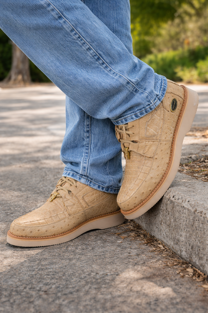 Men's Wild West Boots Caiman and Ostrich Skin Shoe 2ZA050211