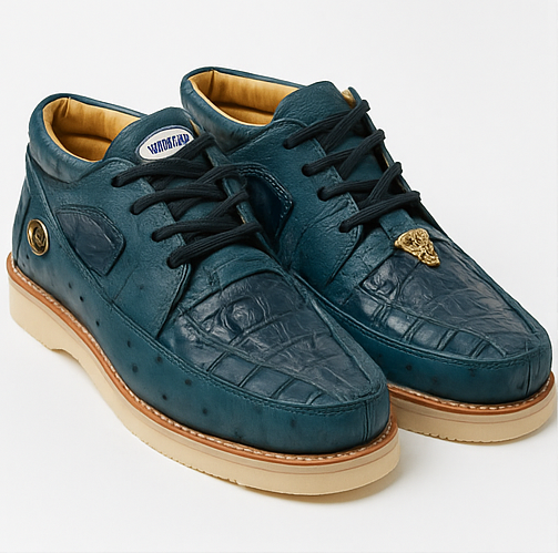 Men's Wild West Boots Caiman and Ostrich Skin Shoe 2ZA050214