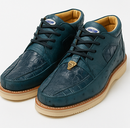 Men's Wild West Boots Caiman and Ostrich Skin Shoe 2ZA050214