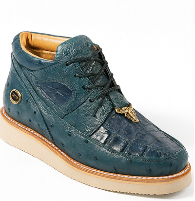 Men's Wild West Boots Caiman and Ostrich Skin Shoe 2ZA050214 4 2ZA050214-060  - from alligatorwarehouse.com