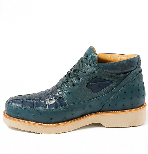 Men's Wild West Boots Caiman and Ostrich Skin Shoe 2ZA050214 6 2ZA050214-060  - from alligatorwarehouse.com