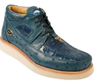 Men's Wild West Boots Caiman and Ostrich Skin Shoe 2ZA050214 7 2ZA050214-060  - from alligatorwarehouse.com