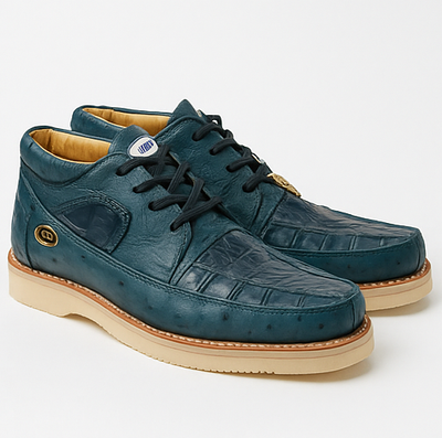 Men's Wild West Boots Caiman and Ostrich Skin Shoe 2ZA050214 3 2ZA050214-060  - from alligatorwarehouse.com