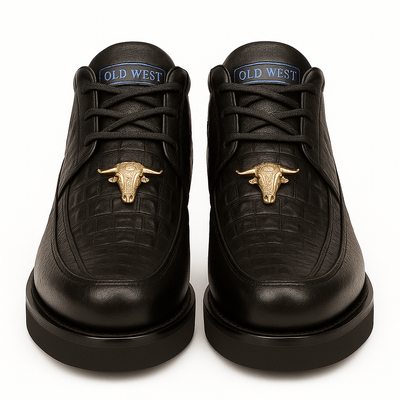 Men's Wild West Boots Caiman and Smooth Ostrich Skin Shoe 2ZA052805 3   - from alligatorwarehouse.com