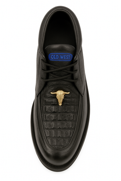 Men's Wild West Boots Caiman and Smooth Ostrich Skin Shoe 2ZA052805 7   - from alligatorwarehouse.com