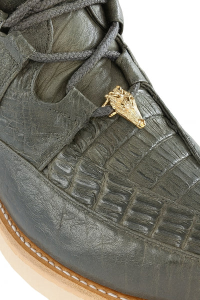 Men's Wild West Boots Caiman and Smooth Ostrich Skin Shoe 2ZA052809 8 2ZA052809-060  - from alligatorwarehouse.com