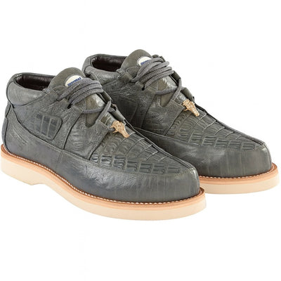 Men's Wild West Boots Caiman and Smooth Ostrich Skin Shoe 2ZA052809 6 2ZA052809-060  - from alligatorwarehouse.com