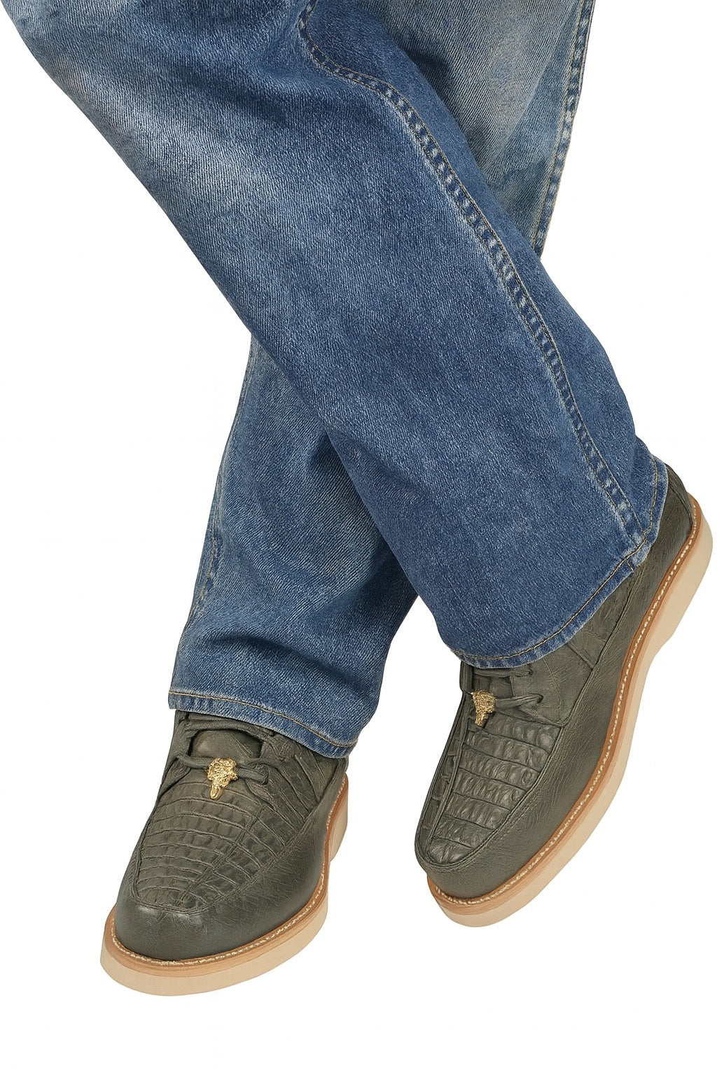 Men's Wild West Boots Caiman and Smooth Ostrich Skin Shoe 2ZA052809