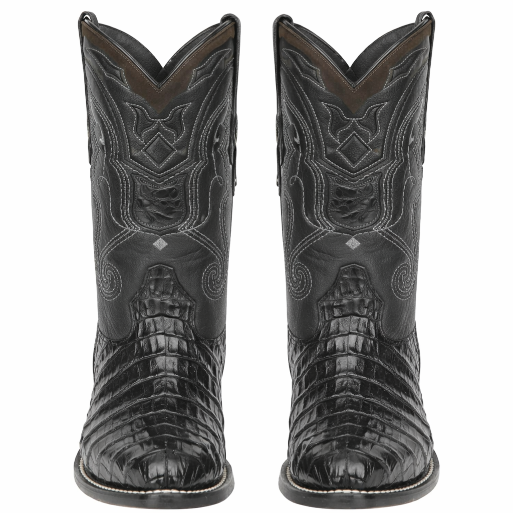 Men's Wild West Caiman Tail Skin J Toe Boots 29901-A