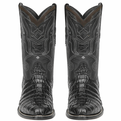 Men's Wild West Caiman Tail Skin J Toe Boots 29901-A