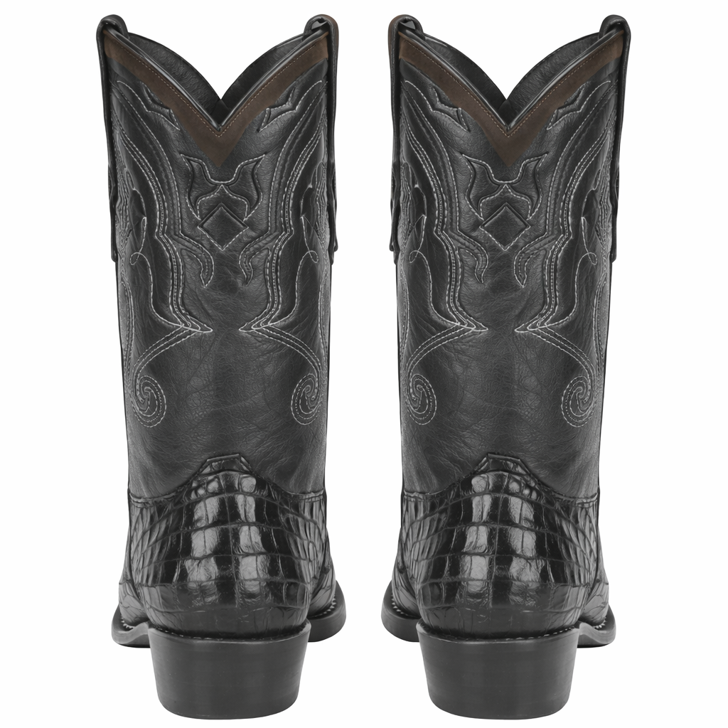 Men's Wild West Caiman Tail Skin J Toe Boots 29901-A