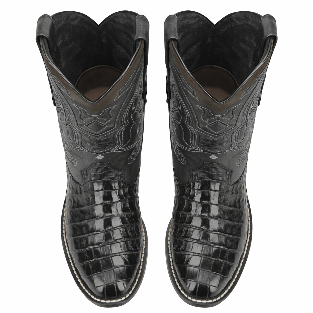 Men's Wild West Caiman Tail Skin J Toe Boots 29901-A