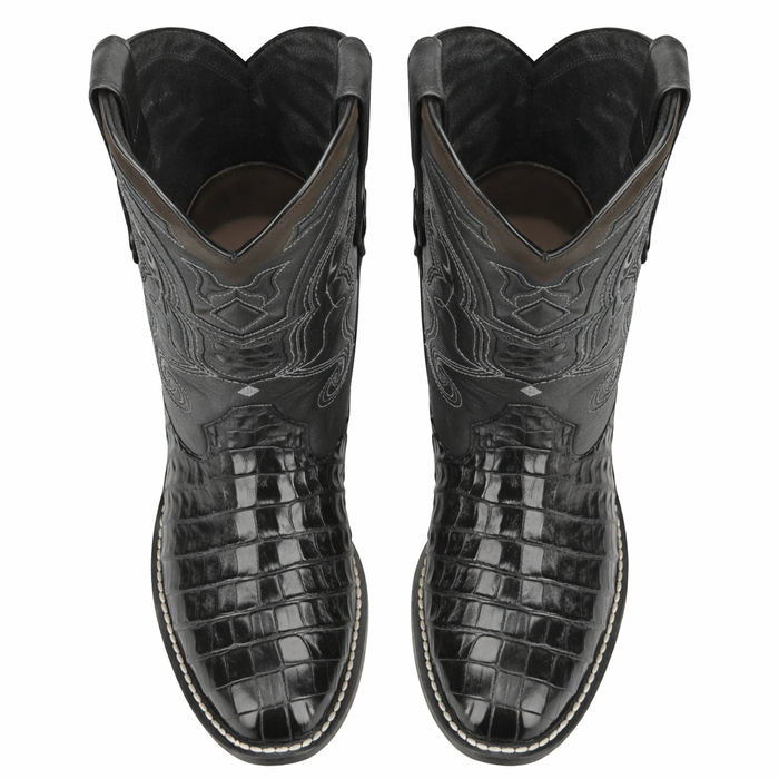 Men's Wild West Caiman Tail Skin J Toe Boots 29901-A