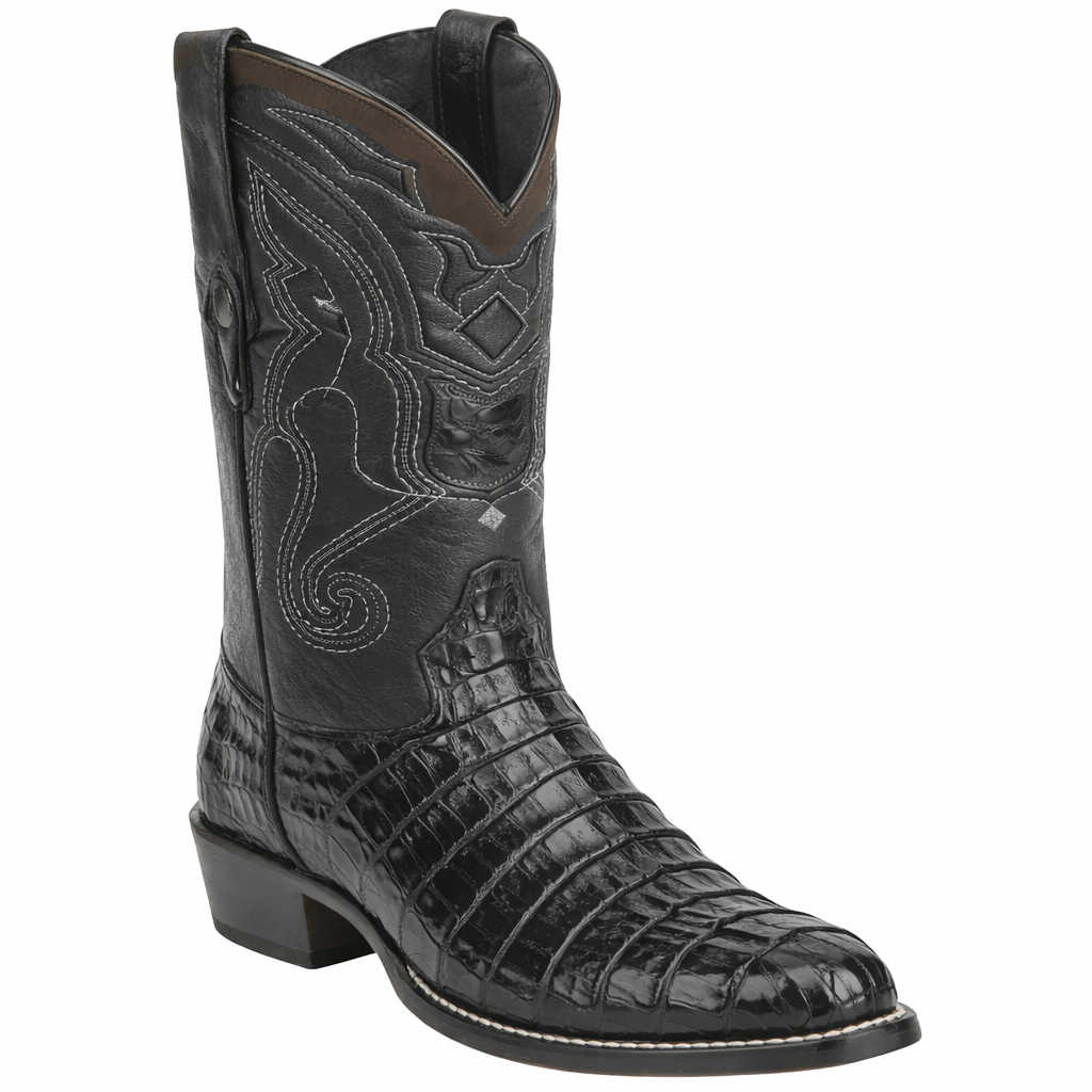 Men's Wild West Caiman Tail Skin J Toe Boots 29901-A