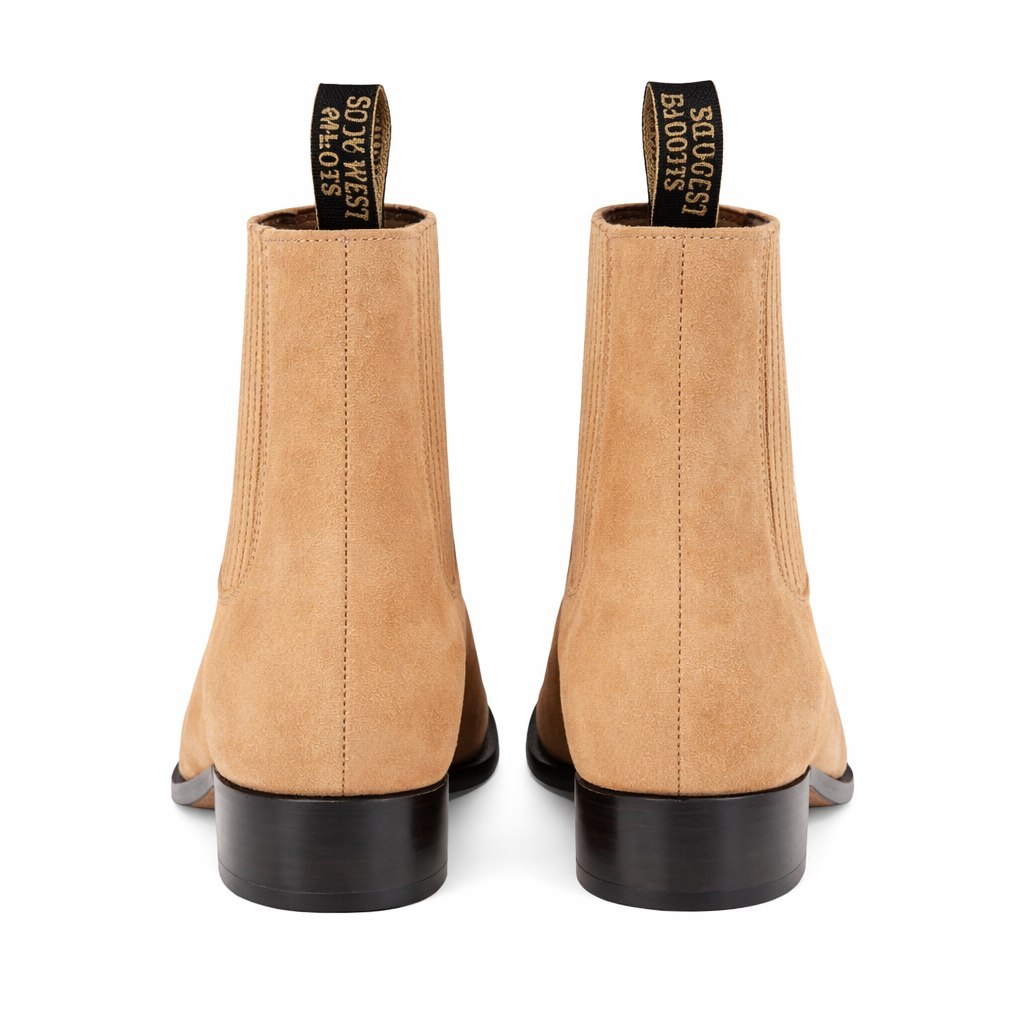 Men's Wild West Nobuk Leather Round Toe Charro Short Boots 26163