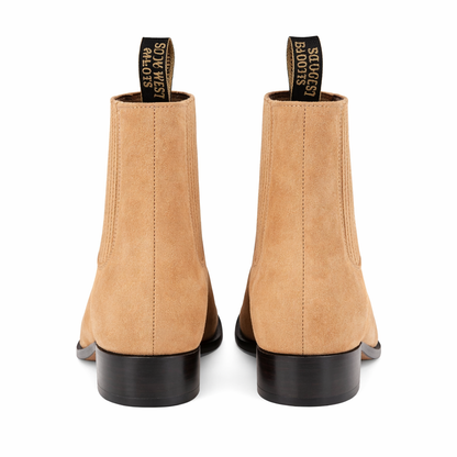 Men's Wild West Nobuk Leather Round Toe Charro Short Boots 26163