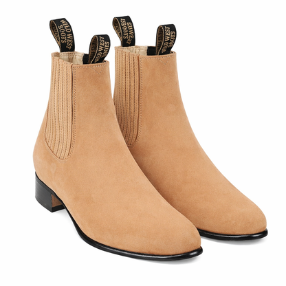 Men's Wild West Nobuk Leather Round Toe Charro Short Boots 26163