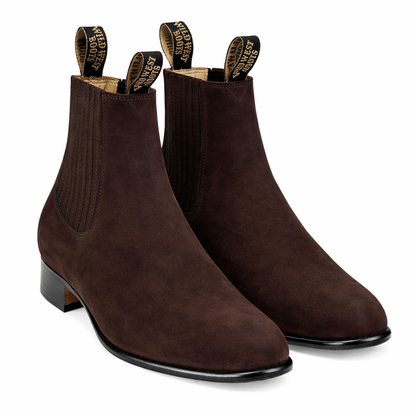 Men's Wild West Nobuk Leather Round Toe Charro Short Boots 26163