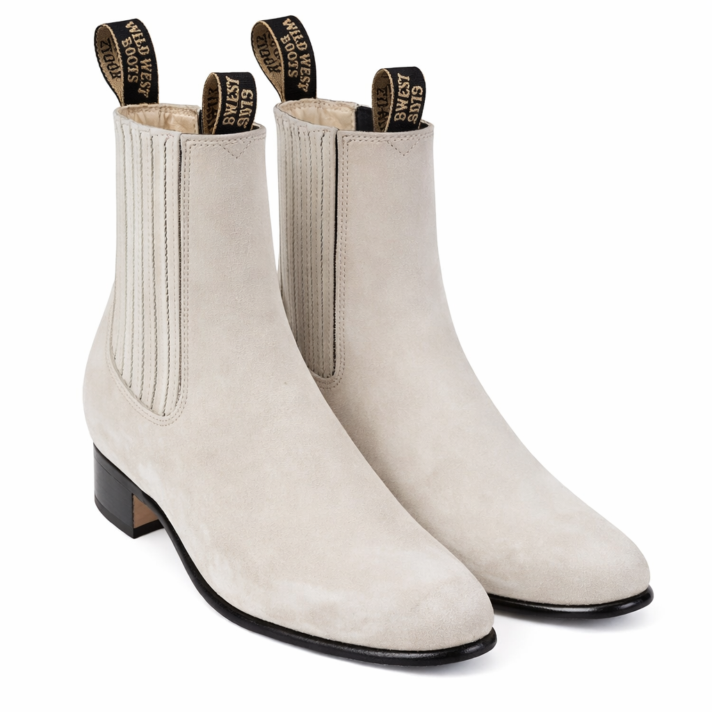 Men's Wild West Nobuk Leather Round Toe Charro Short Boots 26163