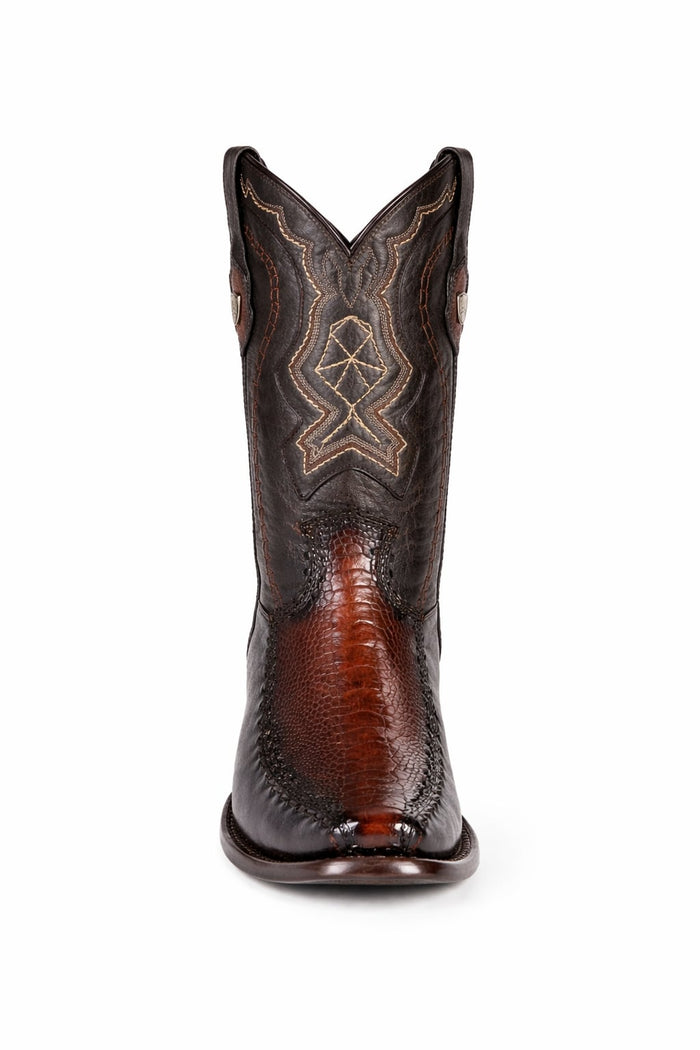 Men's Wild West Ostrich Leg with Deer Dubai Toe Boots 279F05