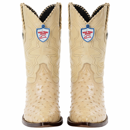 Men's Wild West Ostrich Skin 3X Toe Boots 29503-B