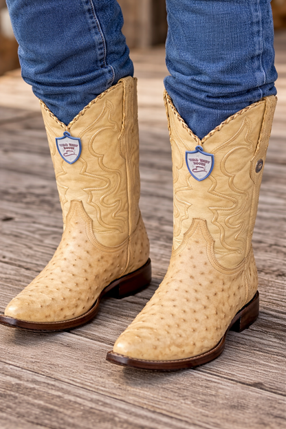 Men's Wild West Ostrich Skin 3X Toe Boots 29503-B
