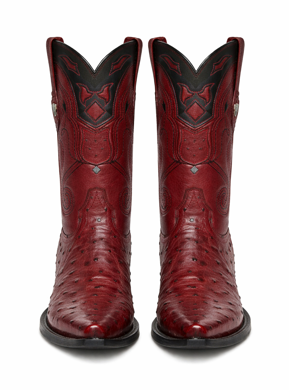Men's Wild West Ostrich Skin Snip Toe Boots 29403
