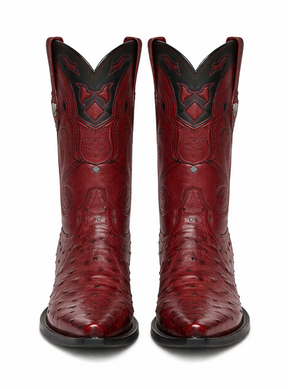 Men's Wild West Ostrich Skin Snip Toe Boots 29403