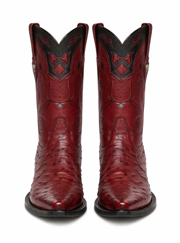 Men's Wild West Ostrich Skin Snip Toe Boots 29403
