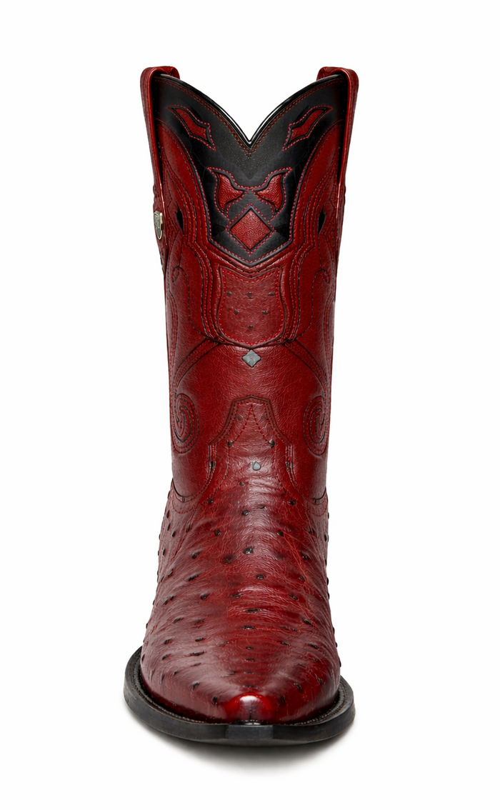 Men's Wild West Ostrich Skin Snip Toe Boots 29403