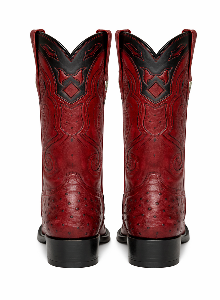 Men's Wild West Ostrich Skin Snip Toe Boots 29403