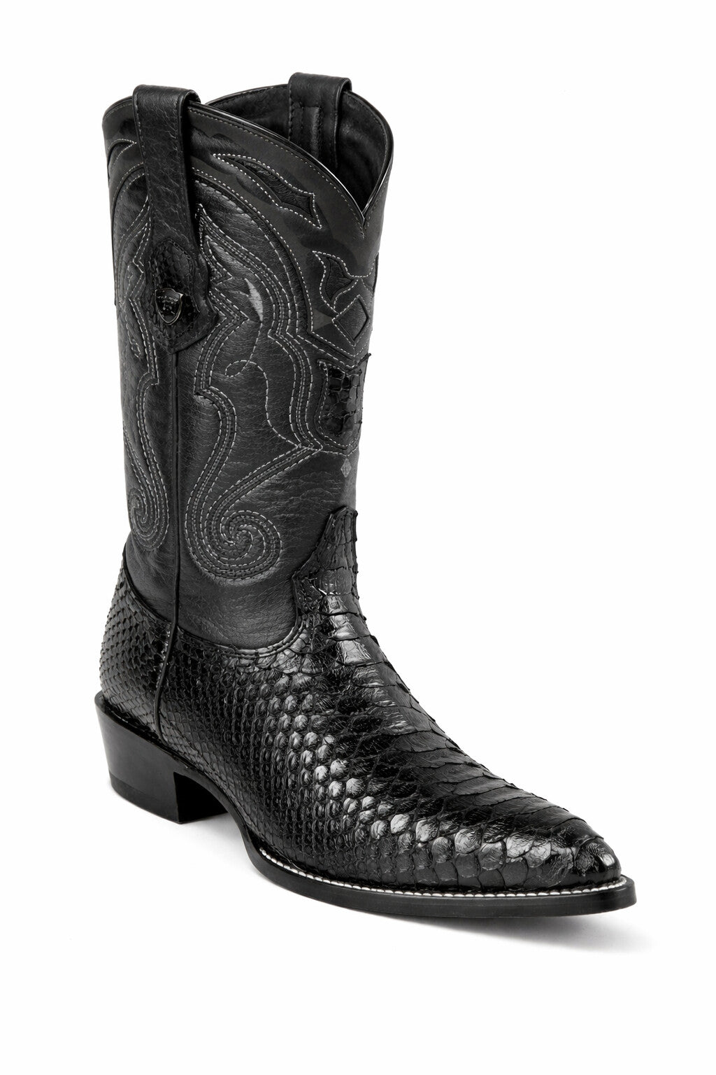 Men's Wild West Python Skin Yellow Gold J Toe Boots 29957