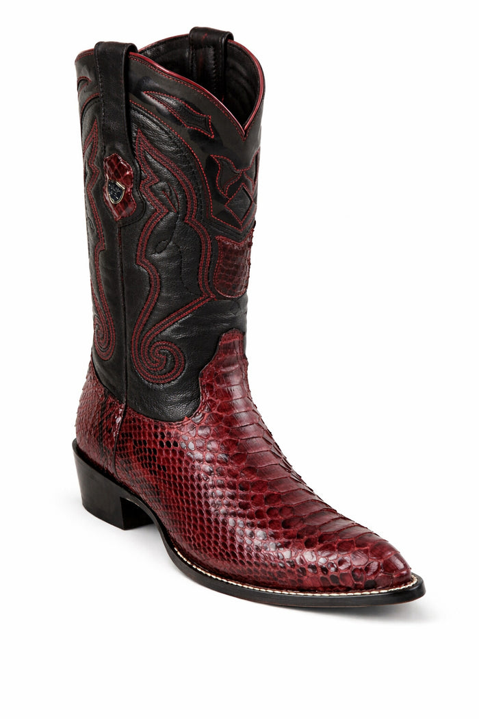 Men's Wild West Python Skin Yellow Gold J Toe Boots 29957