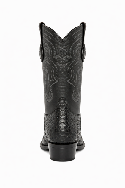 Mens Wild West Python Skin J-Toe Boots