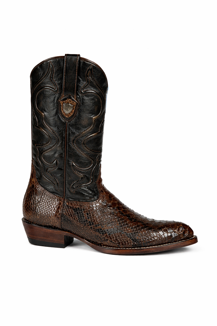 Mens Wild West Python Skin J-Toe Boots