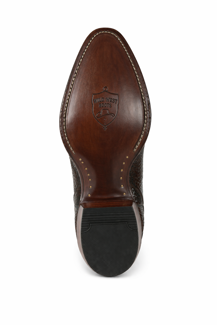 Mens Wild West Python Skin J-Toe Boots