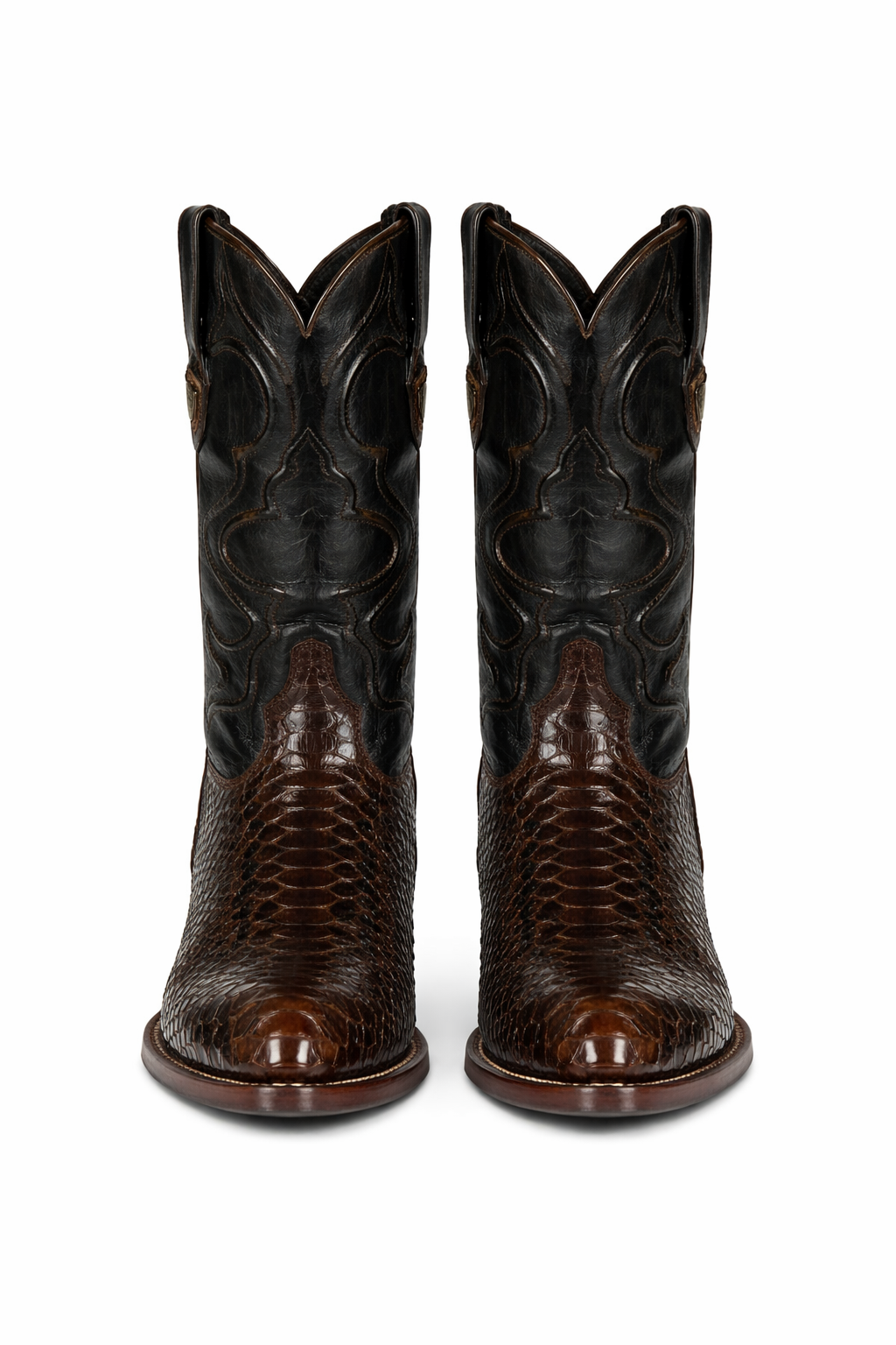 Mens Wild West Python Skin J-Toe Boots