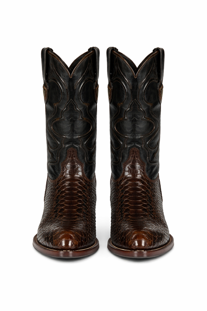 Mens Wild West Python Skin J-Toe Boots