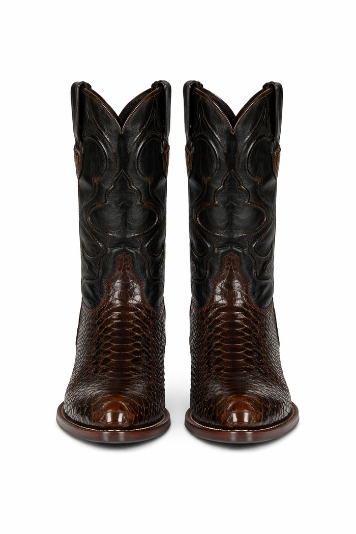 Mens Wild West Python Skin J-Toe Boots