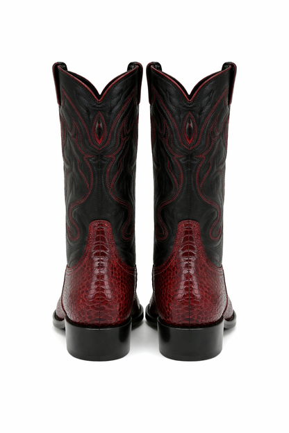 Mens Wild West Python Skin J-Toe Boots