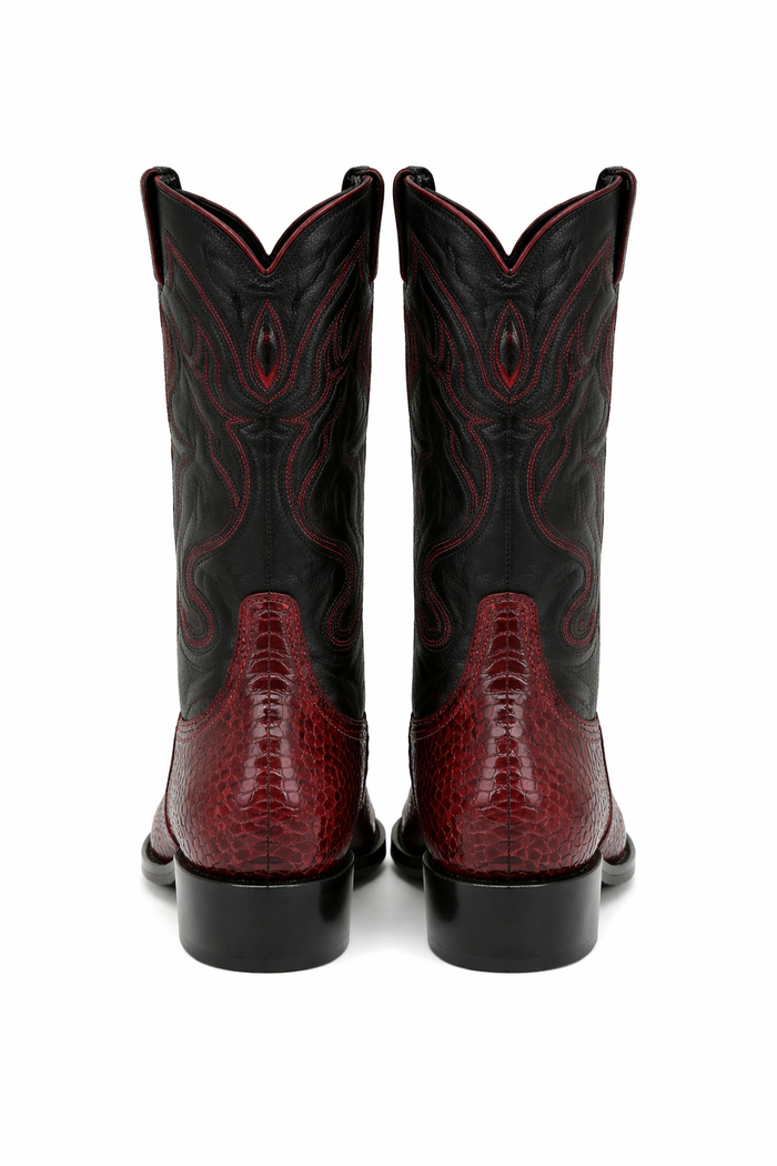 Mens Wild West Python Skin J-Toe Boots
