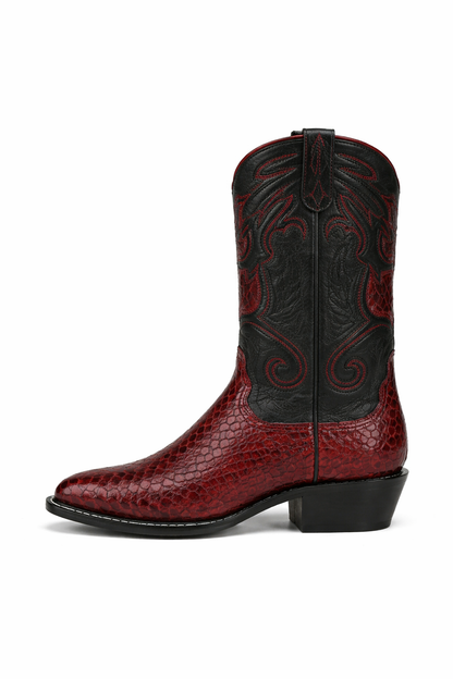 Mens Wild West Python Skin J-Toe Boots