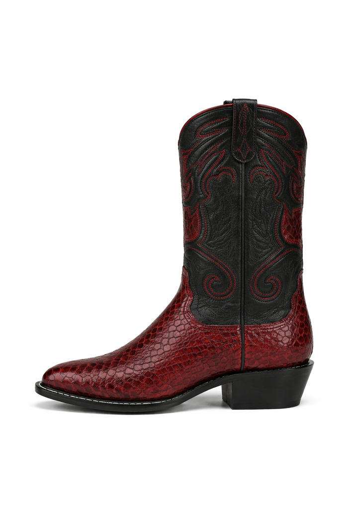 Mens Wild West Python Skin J-Toe Boots