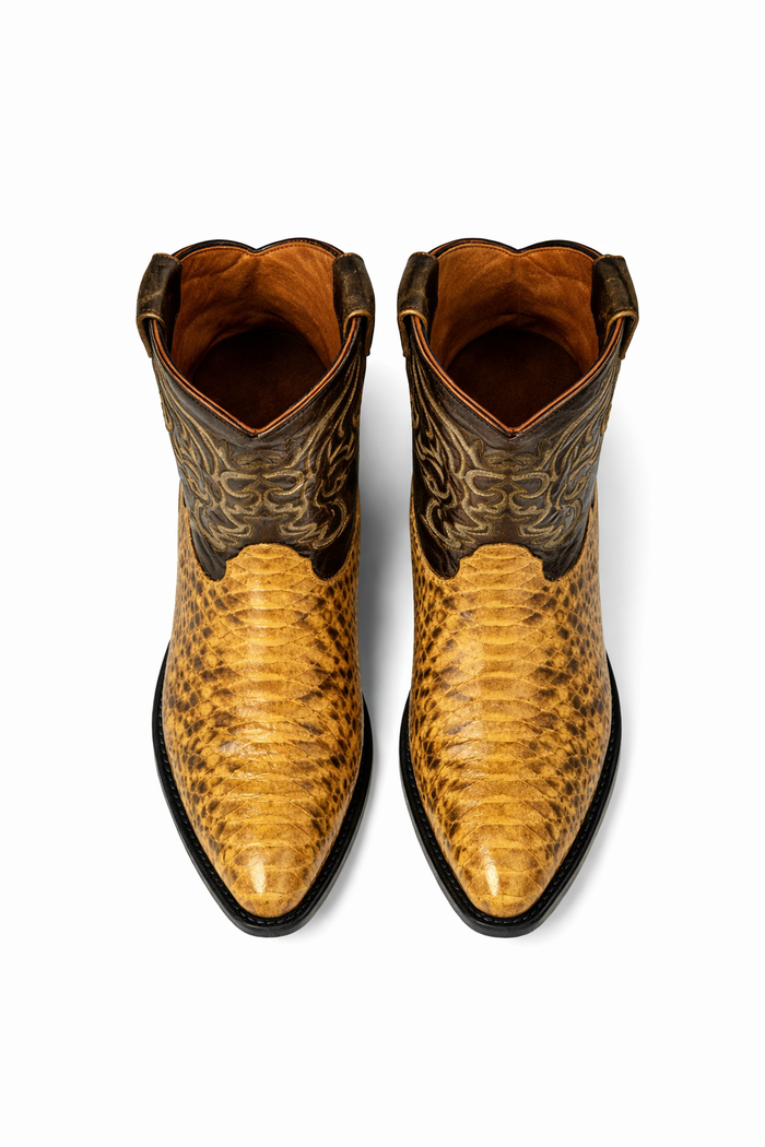 Mens Wild West Python Skin J-Toe Boots