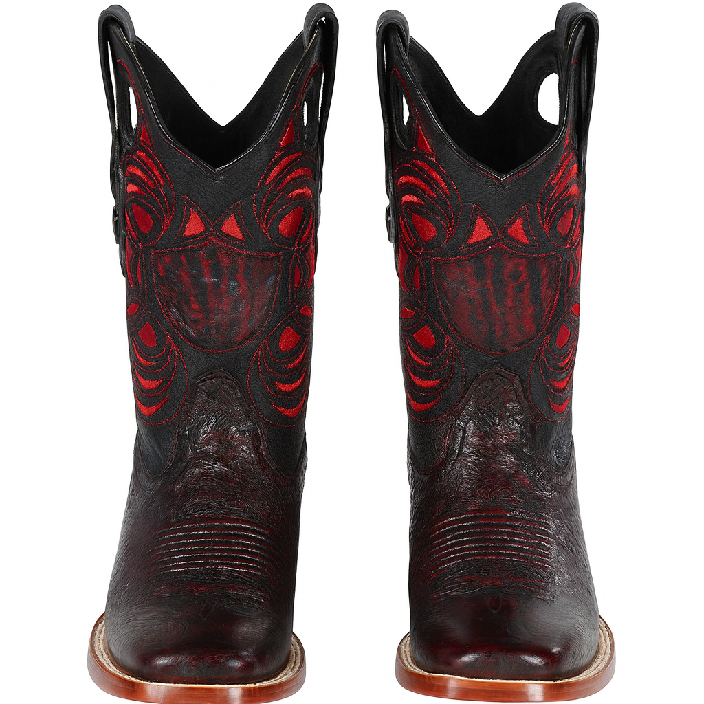 Men's Wild West Smooth Ostrich Ranch Toe Boots 282497