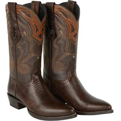 Men's Wild West Teju Lizard Skin J Toe Boots 29907 8 2990703-060  - from alligatorwarehouse.com