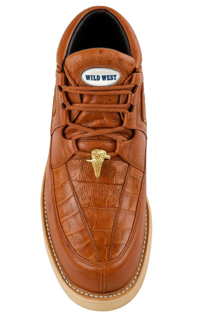 Men's Wild West Boots Caiman and Smooth Ostrich Skin Shoe 2ZA052803