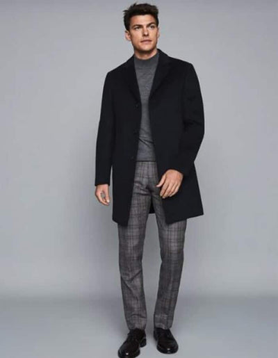 Mens Wool Epson Overcoat Navy 1   - from alligatorwarehouse.com