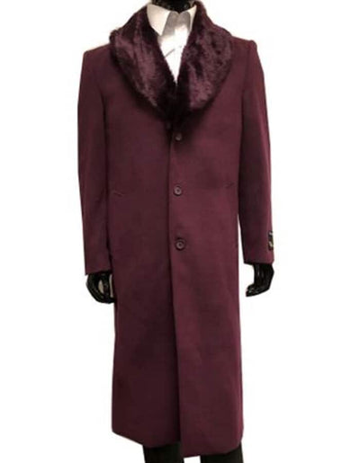 Men's Wool men's Overcoat With Fur Collar Full Length 48 Inches 1   - from alligatorwarehouse.com