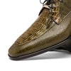 Marco Di Milano Merida Olive Green Lizard & Caiman Crocodile Oxfords Shoes 3 MERIDA_CAIMAN FUS-LIZ RING_OLIVE GREEN_8  - from alligatorwarehouse.com